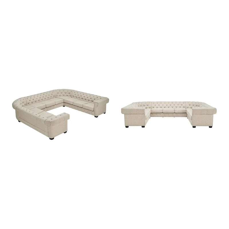 Gdansk Canapé sectionnel Chesterfield 11 places en forme de U