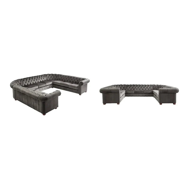 Gdansk Canapé sectionnel Chesterfield 11 places en forme de U