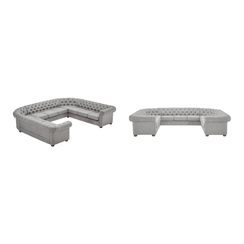 Gdansk Canapé sectionnel Chesterfield 11 places en forme de U