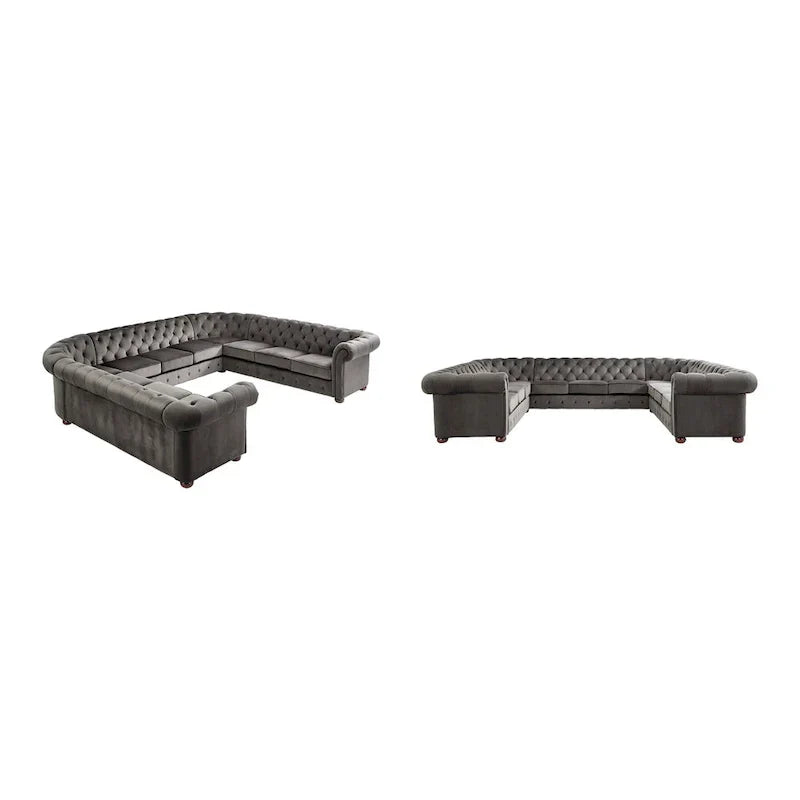 Gdansk Canapé sectionnel Chesterfield 11 places en forme de U
