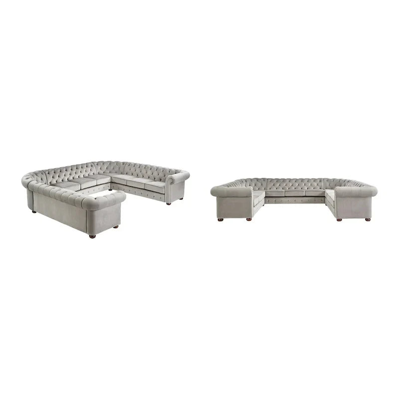 Gdansk Canapé sectionnel Chesterfield 11 places en forme de U