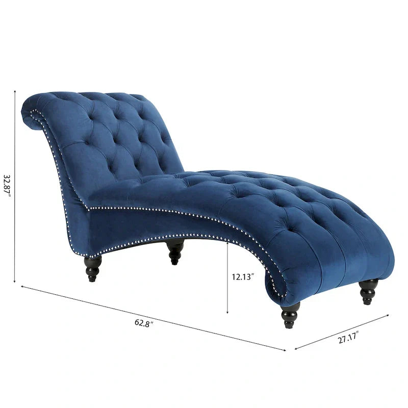 Chaise longue capitonnée - 62.80 x 27.17 x 32.87
