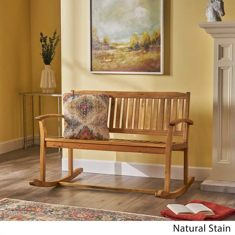 Balancelle de Patio en Bois d'Acacia Amina par Christopher Knight Home