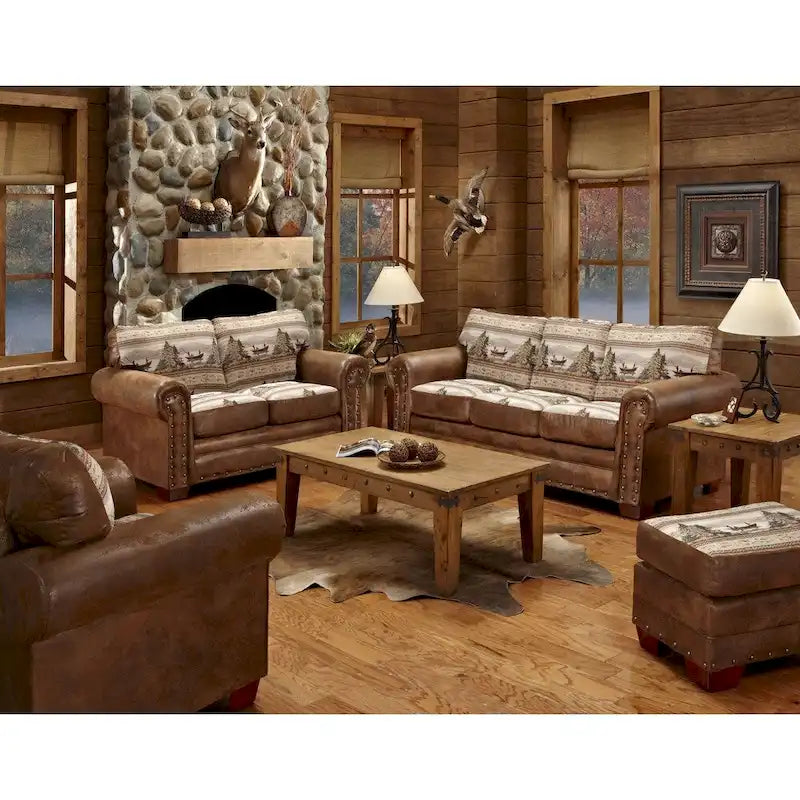 Chaise-tapisserie imprimée en coton Alpine Lodge