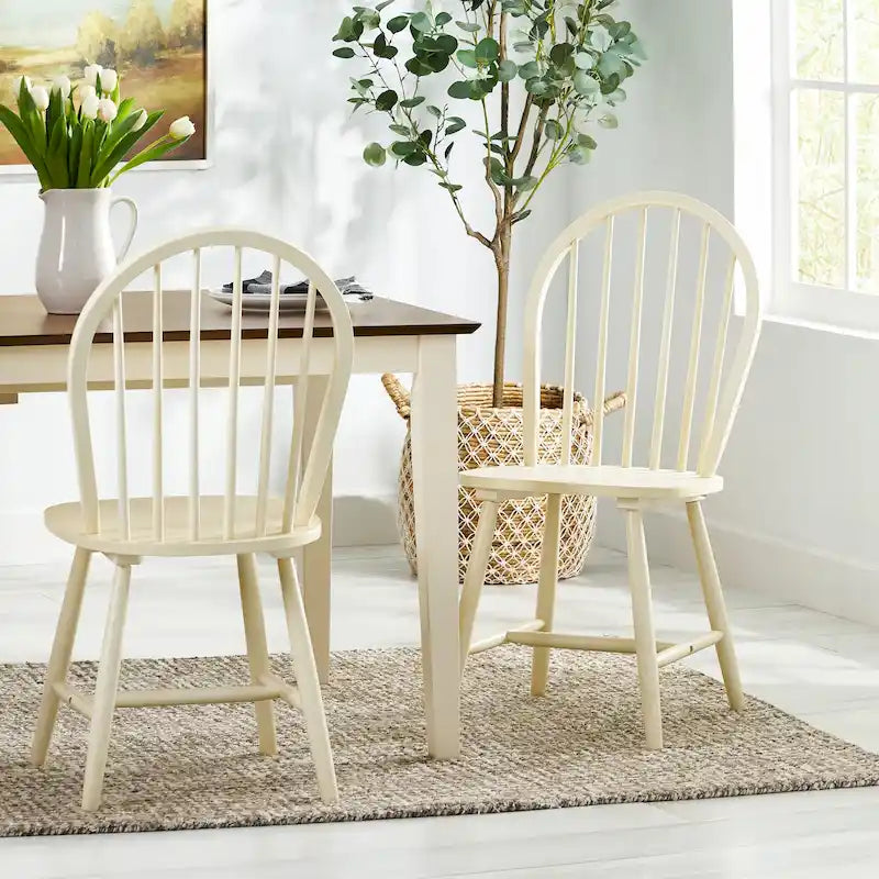 Chaises de salle à manger hautes à dossier fuseau Declan Farmhouse (lot de 2) par Christopher Knight Home - 36H