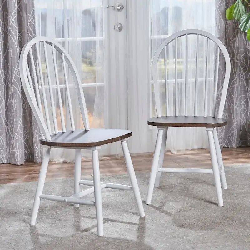 Chaises de salle à manger hautes à dossier fuseau Declan Farmhouse (lot de 2) par Christopher Knight Home - 36H