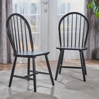 Chaises de salle à manger hautes à dossier fuseau Declan Farmhouse (lot de 2) par Christopher Knight Home - 36H