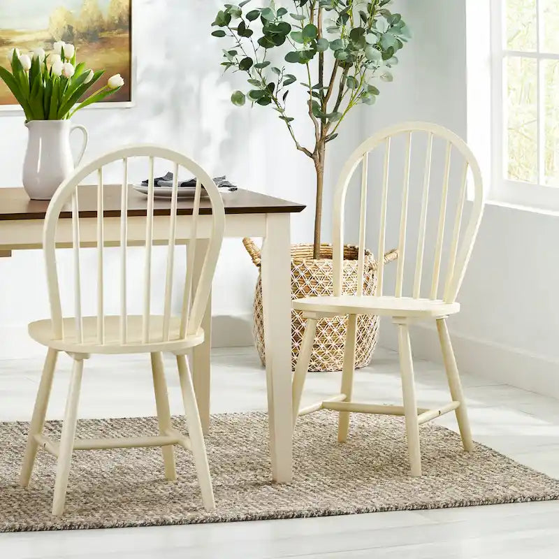 Chaises de salle à manger hautes à dossier fuseau Declan Farmhouse (lot de 2) par Christopher Knight Home - 36H