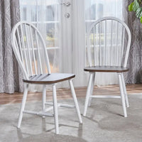 Chaises de salle à manger hautes à dossier fuseau Declan Farmhouse (lot de 2) par Christopher Knight Home - 36H