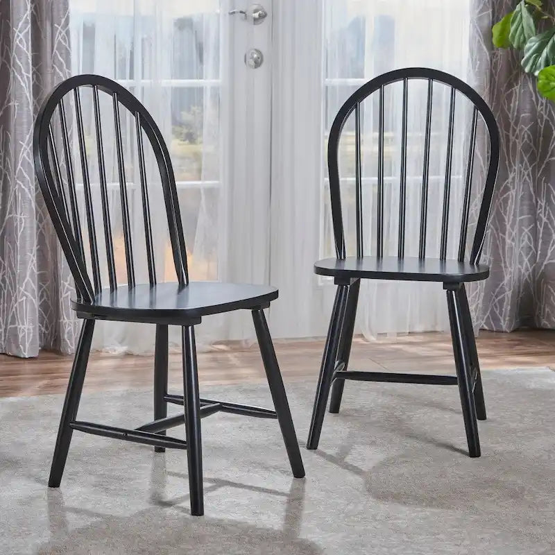 Chaises de salle à manger hautes à dossier fuseau Declan Farmhouse (lot de 2) par Christopher Knight Home - 36H