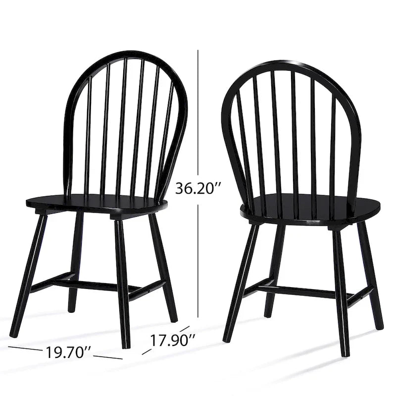 Chaises de salle à manger hautes à dossier fuseau Declan Farmhouse (lot de 2) par Christopher Knight Home - 36H