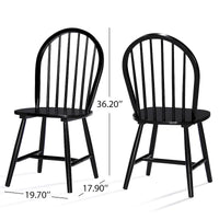 Chaises de salle à manger hautes à dossier fuseau Declan Farmhouse (lot de 2) par Christopher Knight Home - 36H