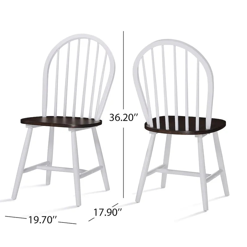 Chaises de salle à manger hautes à dossier fuseau Declan Farmhouse (lot de 2) par Christopher Knight Home - 36H
