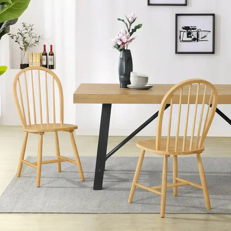 Chaises de salle à manger hautes à dossier fuseau Declan Farmhouse (lot de 2) par Christopher Knight Home - 36H