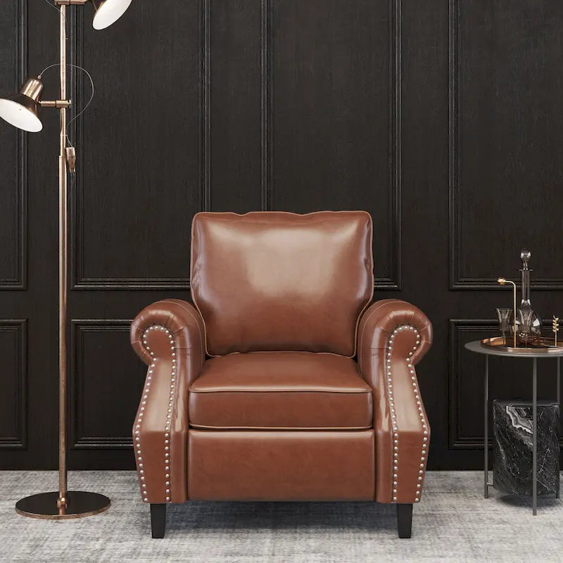 Fauteuil Club en Similicuir Dowd avec Clous Décoratifs par Christopher Knight Home