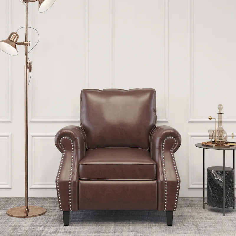Fauteuil Club en Similicuir Dowd avec Clous Décoratifs par Christopher Knight Home