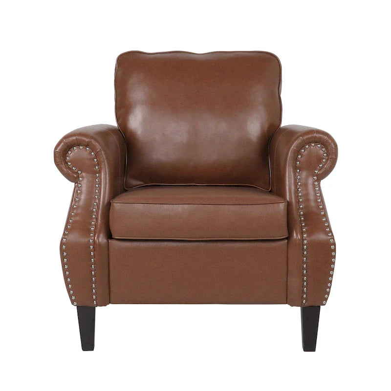 Fauteuil Club en Similicuir Dowd avec Clous Décoratifs par Christopher Knight Home