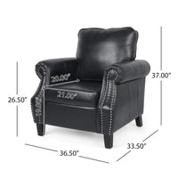 Fauteuil Club en Similicuir Dowd avec Clous Décoratifs par Christopher Knight Home
