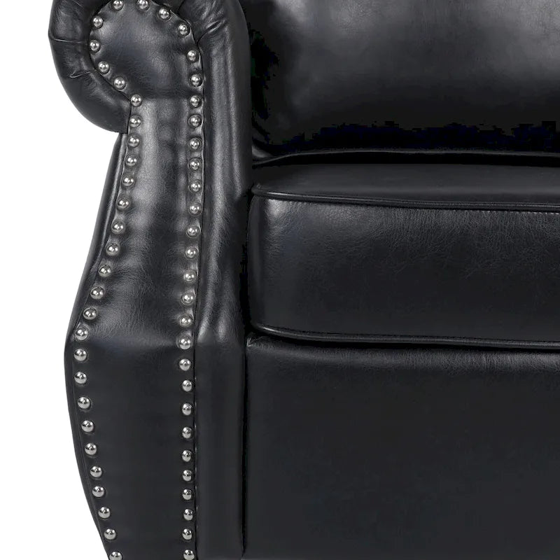 Fauteuil Club en Similicuir Dowd avec Clous Décoratifs par Christopher Knight Home