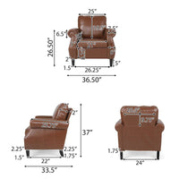 Fauteuil Club en Similicuir Dowd avec Clous Décoratifs par Christopher Knight Home