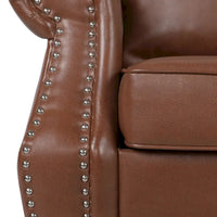 Fauteuil Club en Similicuir Dowd avec Clous Décoratifs par Christopher Knight Home