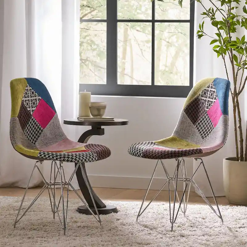 Fauteuil en tissu patchwork Wilmette par Christopher Knight Home (lot de 2) - N/A