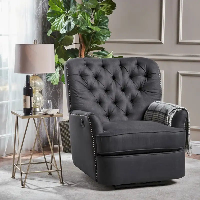 Fauteuil Inclinable Électrique Capitonné en Tissu Salomo par Christopher Knight Home