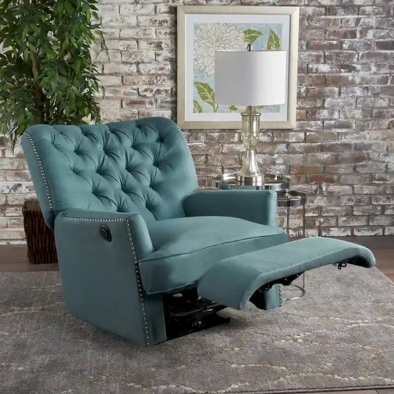 Fauteuil Inclinable Électrique Capitonné en Tissu Salomo par Christopher Knight Home