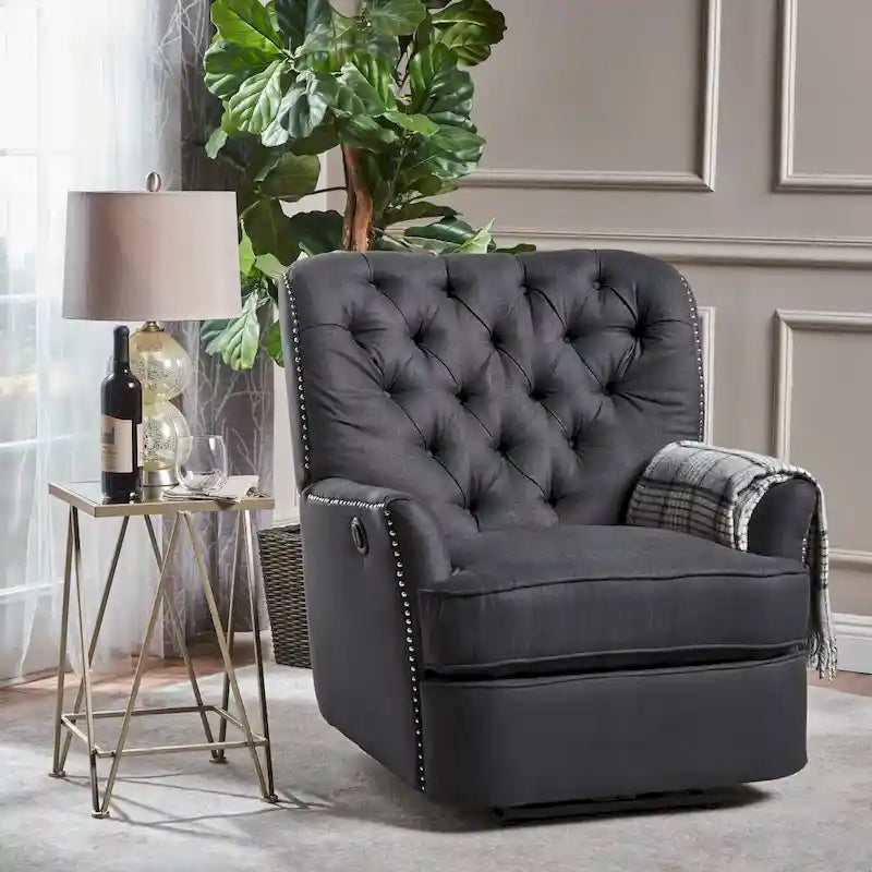 Fauteuil Inclinable Électrique Capitonné en Tissu Salomo par Christopher Knight Home