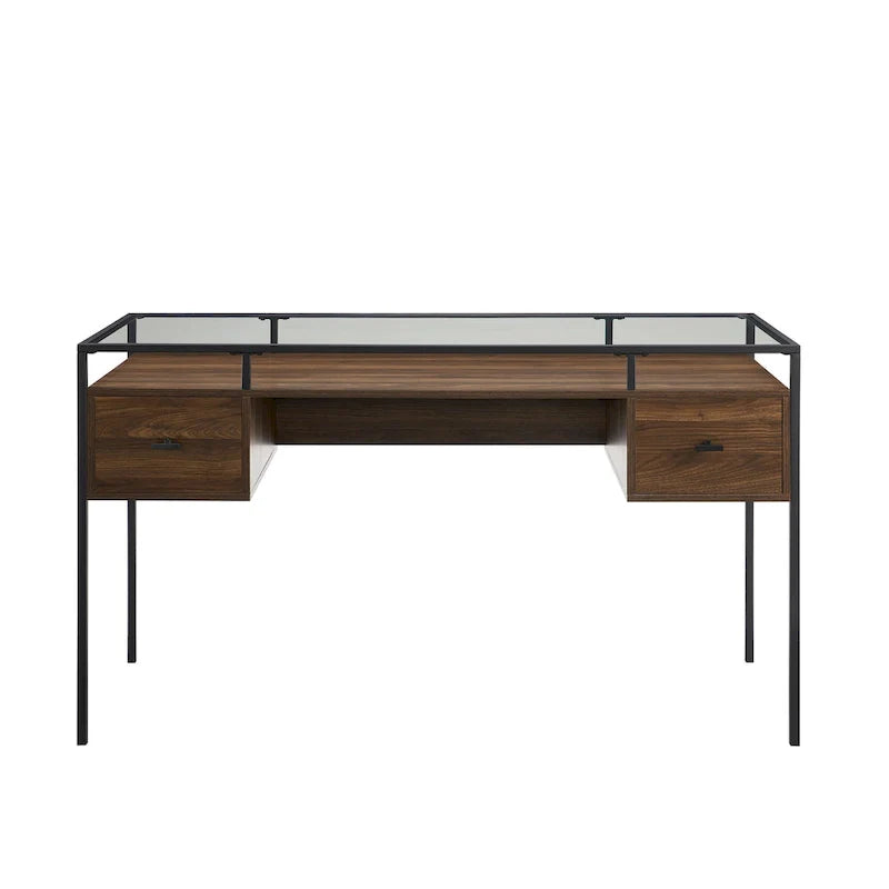 Bureau de travail Middlebrook de 56 pouces avec plateau en verre