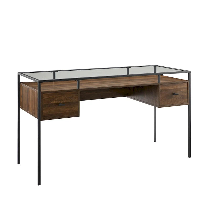 Bureau de travail Middlebrook de 56 pouces avec plateau en verre