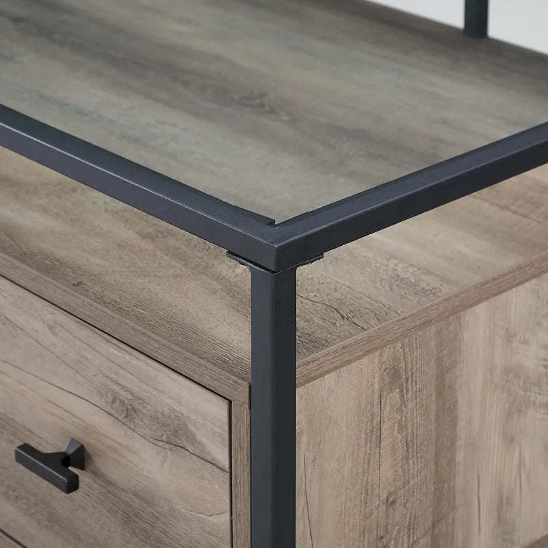 Bureau de travail Middlebrook de 56 pouces avec plateau en verre