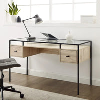 Bureau de travail Middlebrook de 56 pouces avec plateau en verre