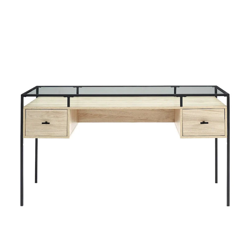 Bureau de travail Middlebrook de 56 pouces avec plateau en verre