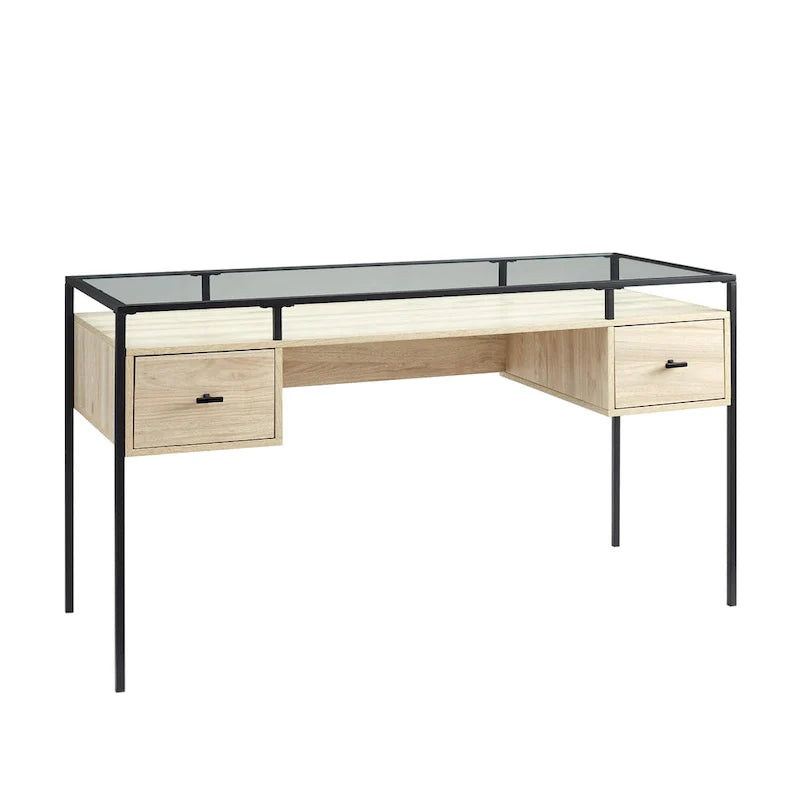 Bureau de travail Middlebrook de 56 pouces avec plateau en verre