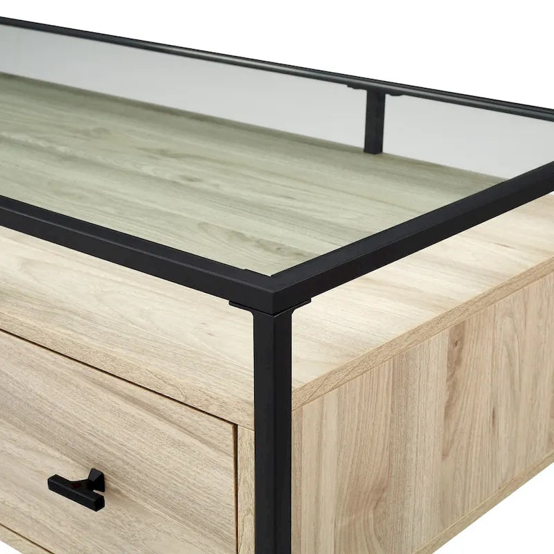 Bureau de travail Middlebrook de 56 pouces avec plateau en verre