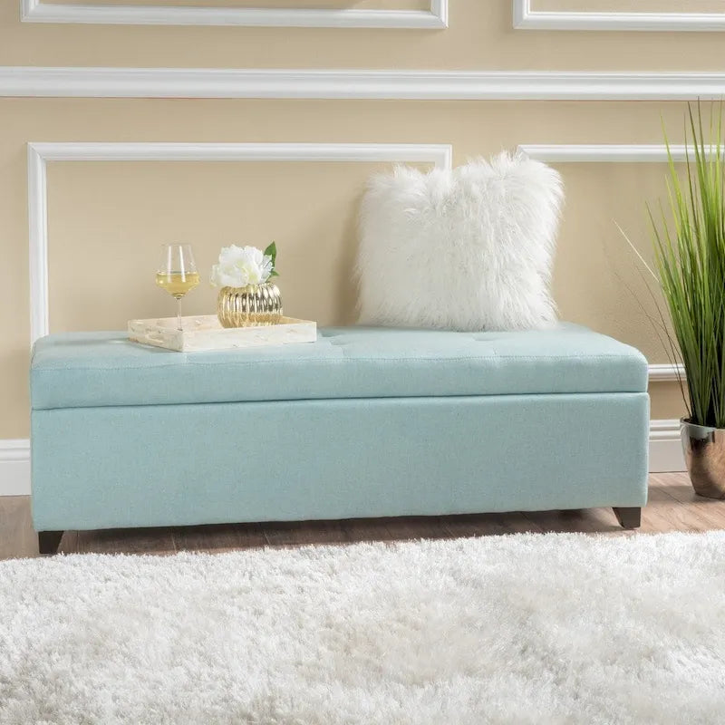 Banc de rangement en tissu London par Christopher Knight Home