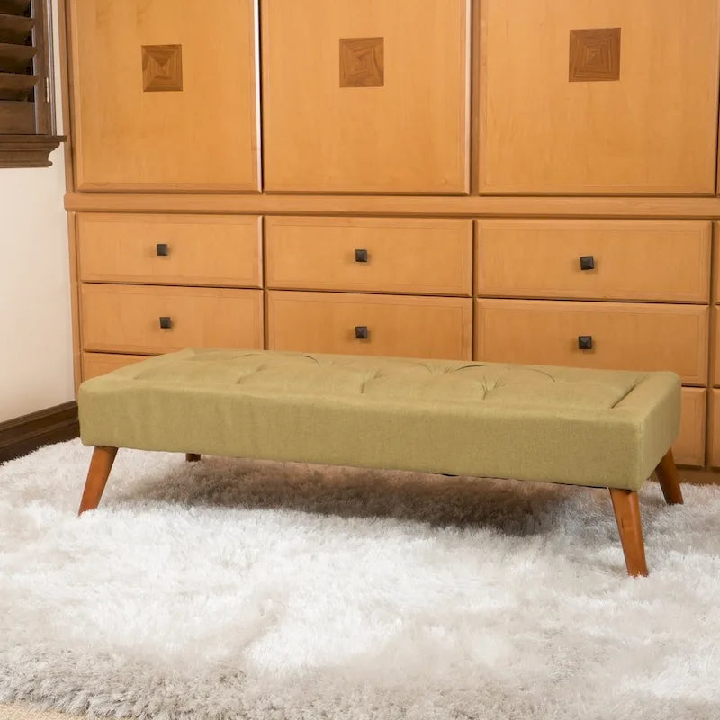 Banc ottoman en tissu tufté Williams par Christopher Knight Home