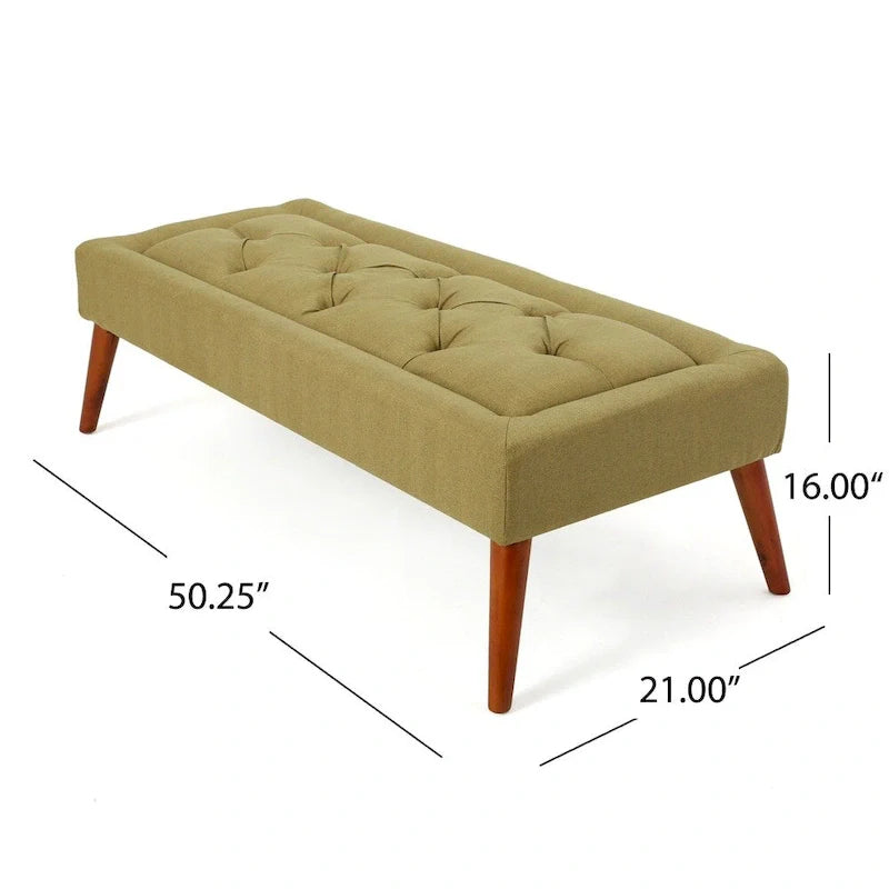 Banc ottoman en tissu tufté Williams par Christopher Knight Home