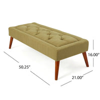 Banc ottoman en tissu tufté Williams par Christopher Knight Home