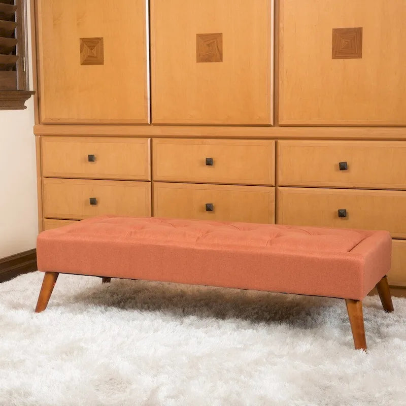 Banc ottoman en tissu tufté Williams par Christopher Knight Home