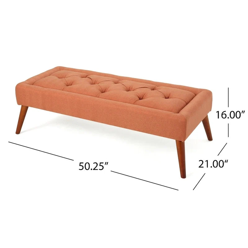 Banc ottoman en tissu tufté Williams par Christopher Knight Home