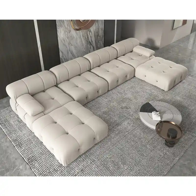Canapé Sectionnel Modulable Réversible en Velours