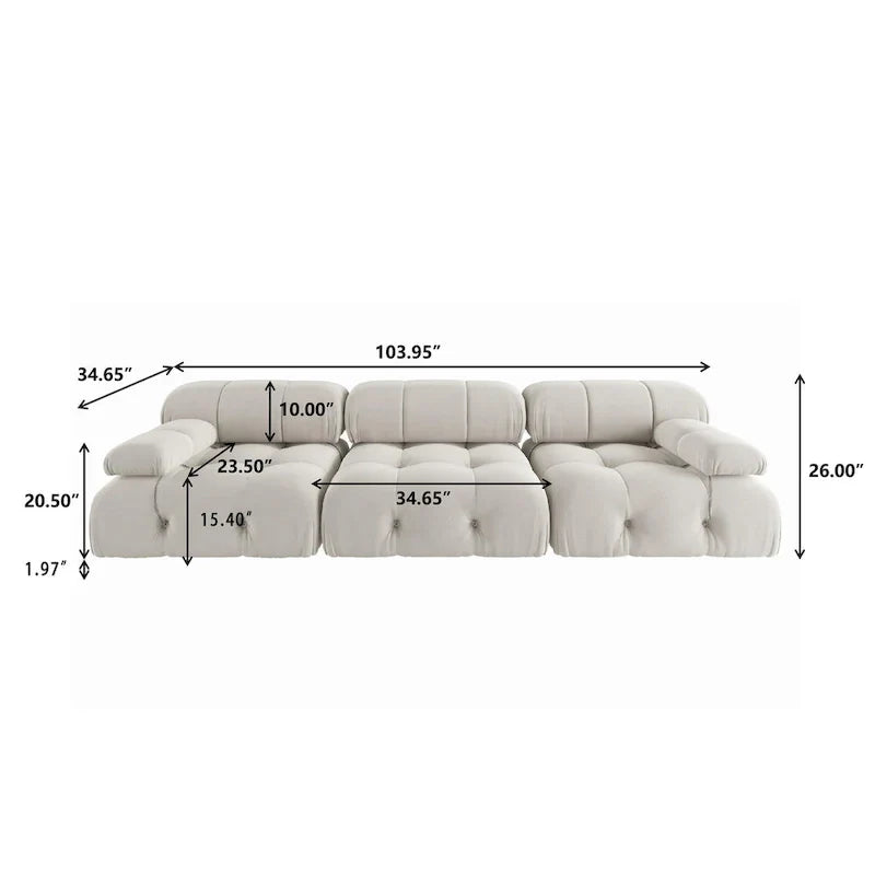 Canapé Sectionnel Modulable Réversible en Velours