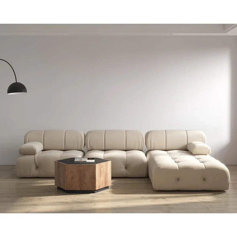 Canapé Sectionnel Modulable Réversible en Velours