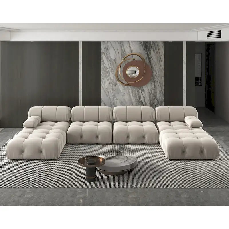 Canapé Sectionnel Modulable Réversible en Velours