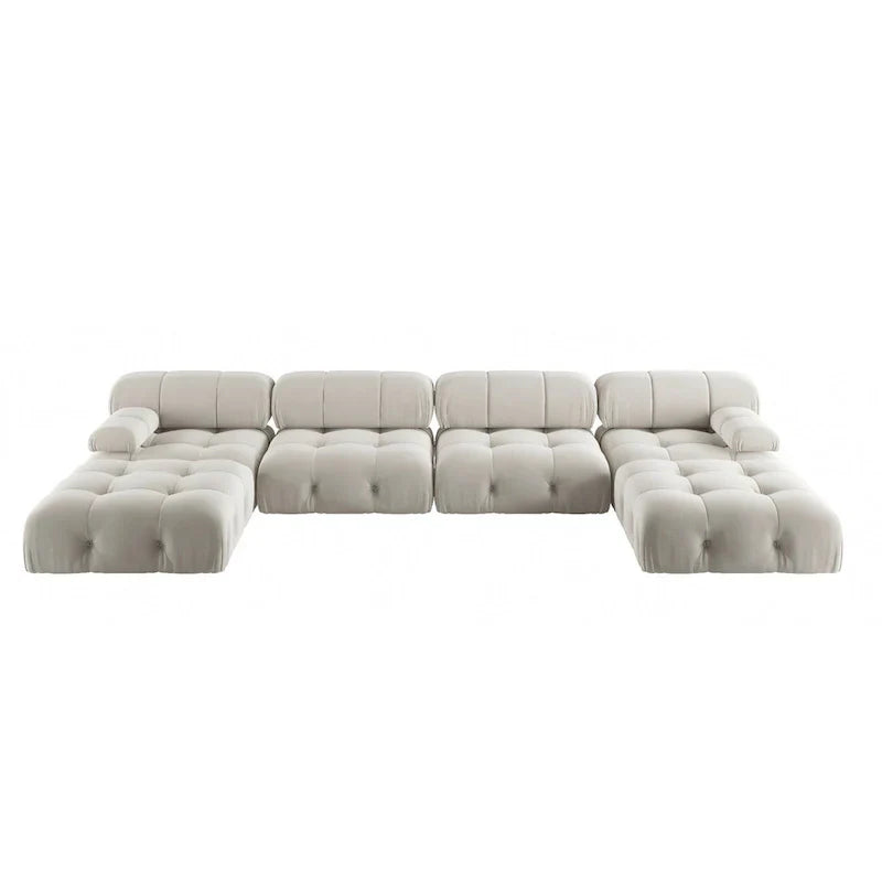Canapé Sectionnel Modulable Réversible en Velours