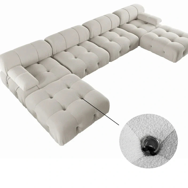 Canapé Sectionnel Modulable Réversible en Velours