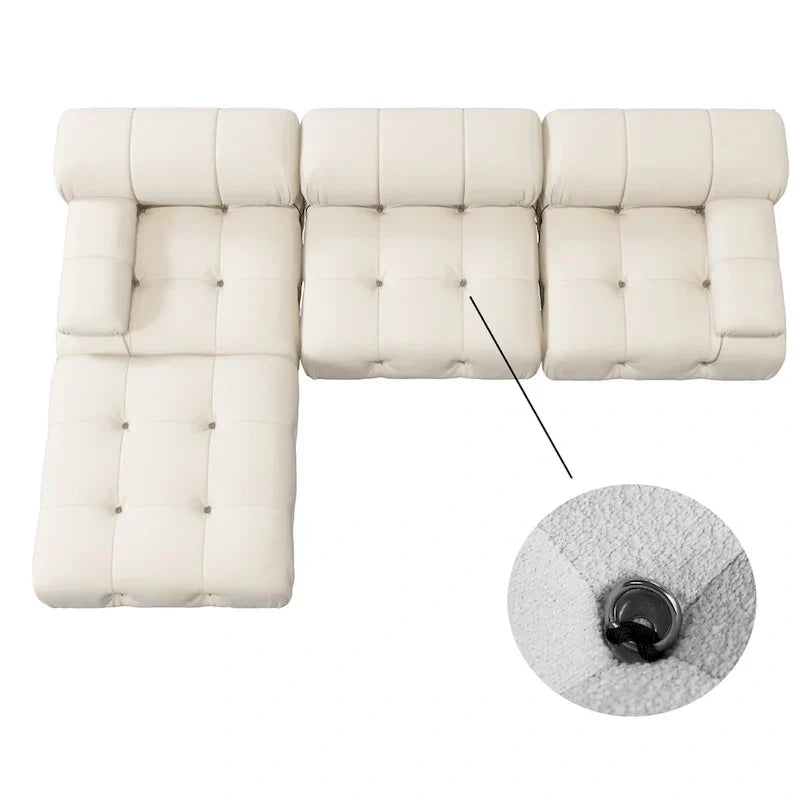 Canapé Sectionnel Modulable Réversible en Velours