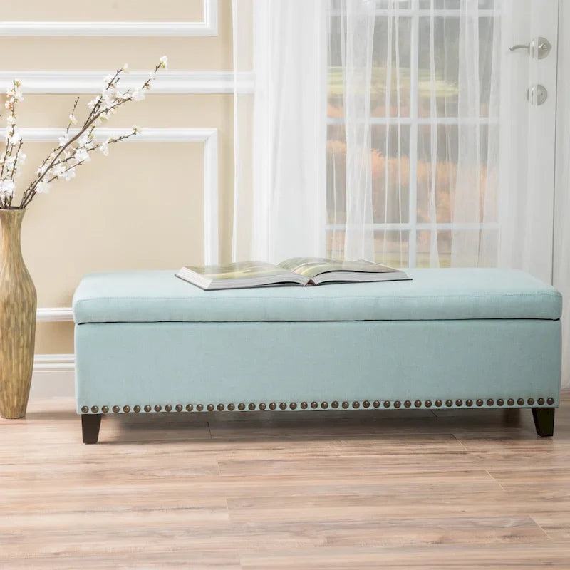 Banc ottoman de rangement en tissu Isra par Christopher Knight Home